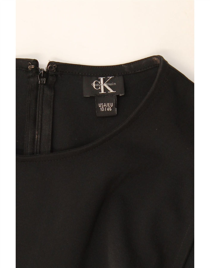 CALVIN KLEIN Abito tubino senza maniche da donna US 10 Large Nero