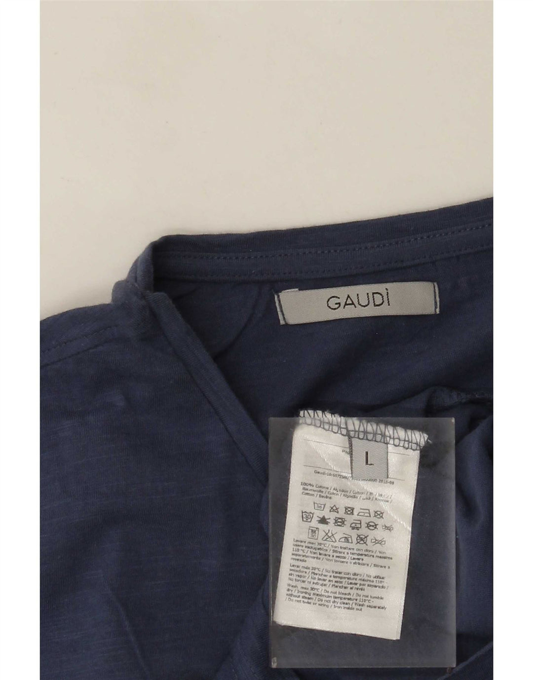 T-shirt grafica da uomo Gaudi Top grande in cotone blu navy