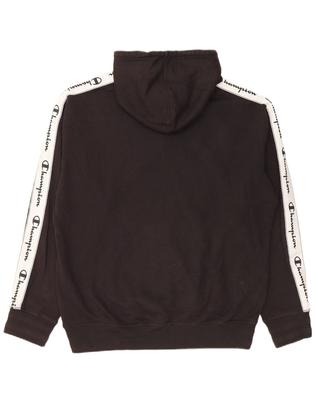 Maglione con cappuccio grafico da uomo Champion in cotone nero medio
