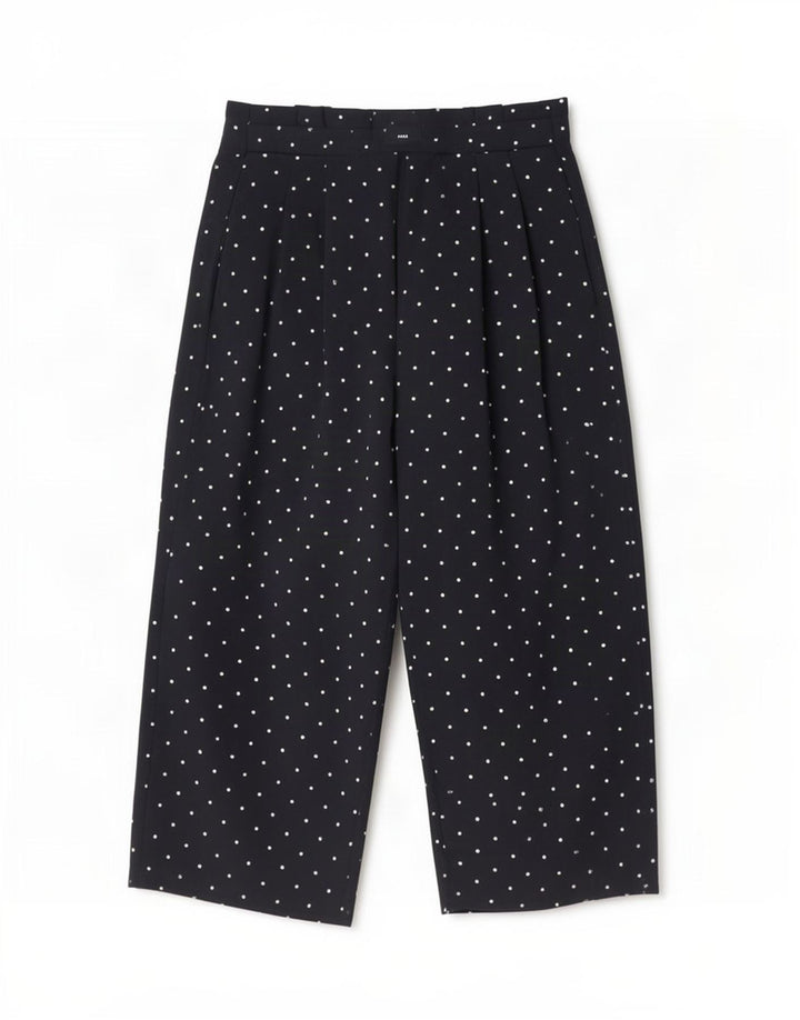 Pantaloni Capri da donna con pegging Zara piccoli W26 L20 poliestere maculato blu navy