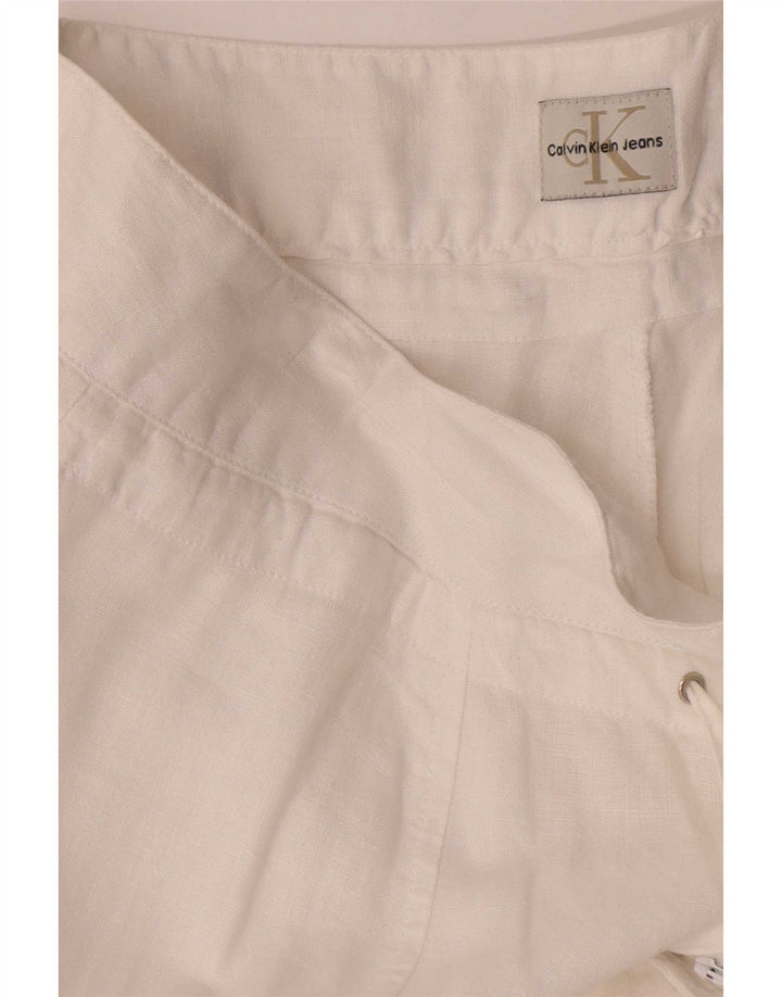Pantaloni cargo a gamba larga da donna Calvin Klein W36 L34 bianchi