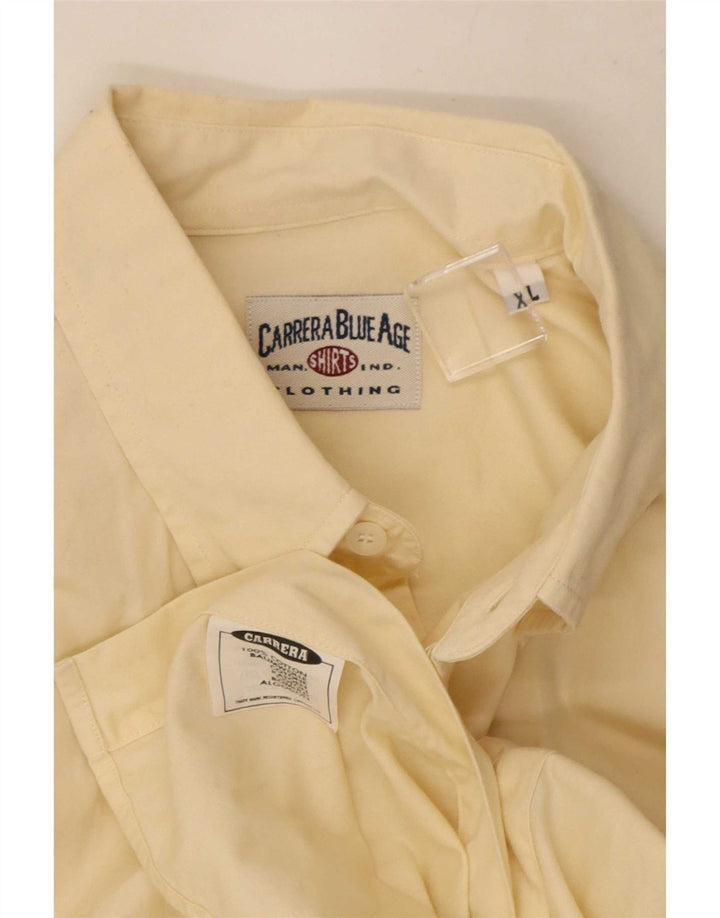Camicia da uomo Carrera XL in cotone giallo