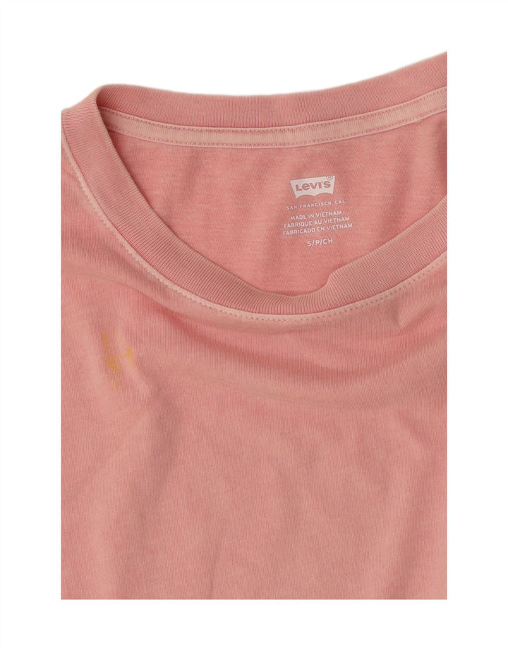Levi's T-shirt grafica oversize da donna Top UK 10 Small Rosa