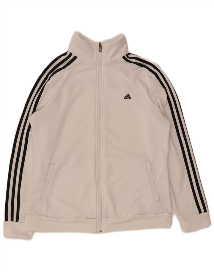 Giacca da tuta da donna ADIDAS Climalite UK 16/18 Large Bianca