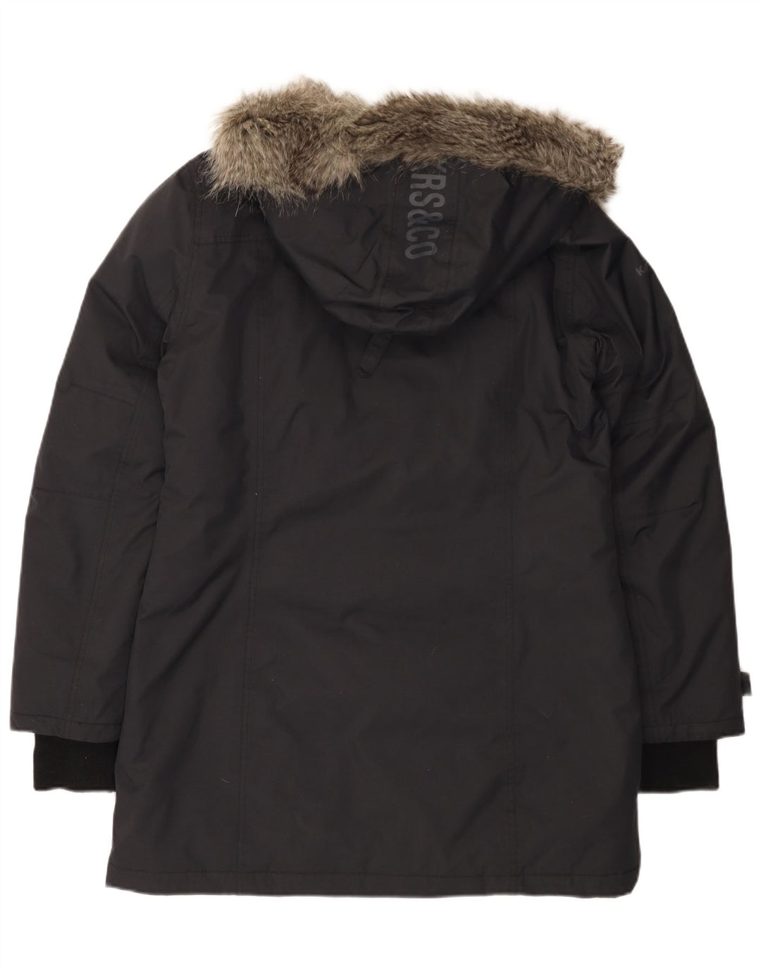 Cappotto giacca a vento con cappuccio da donna Kangaroos UK 16 grande nero