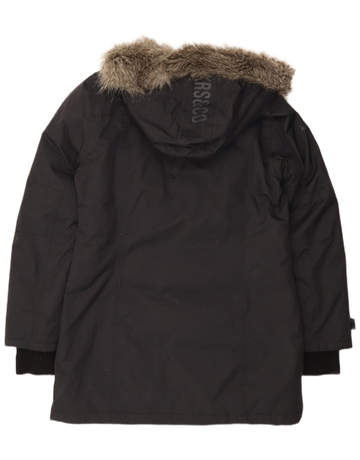 Cappotto giacca a vento con cappuccio da donna Kangaroos UK 16 grande nero