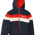 Giacca imbottita con cappuccio grafica Levi's per ragazzi 11-12 anni Colorblock blu navy