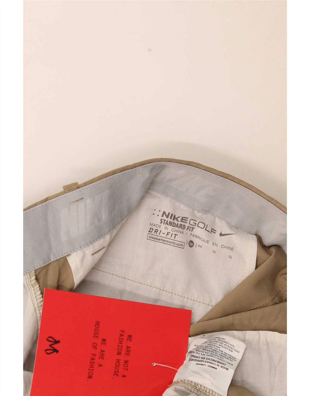 Pantaloncini chino Nike Dri Fit da uomo W36 Large Beige Poliestere