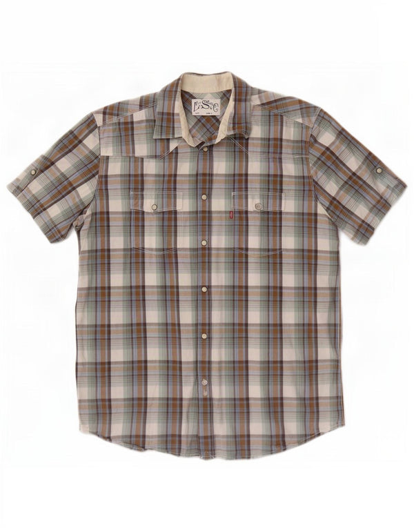Camicia a maniche corte da uomo Levi's a quadri multicolori grandi