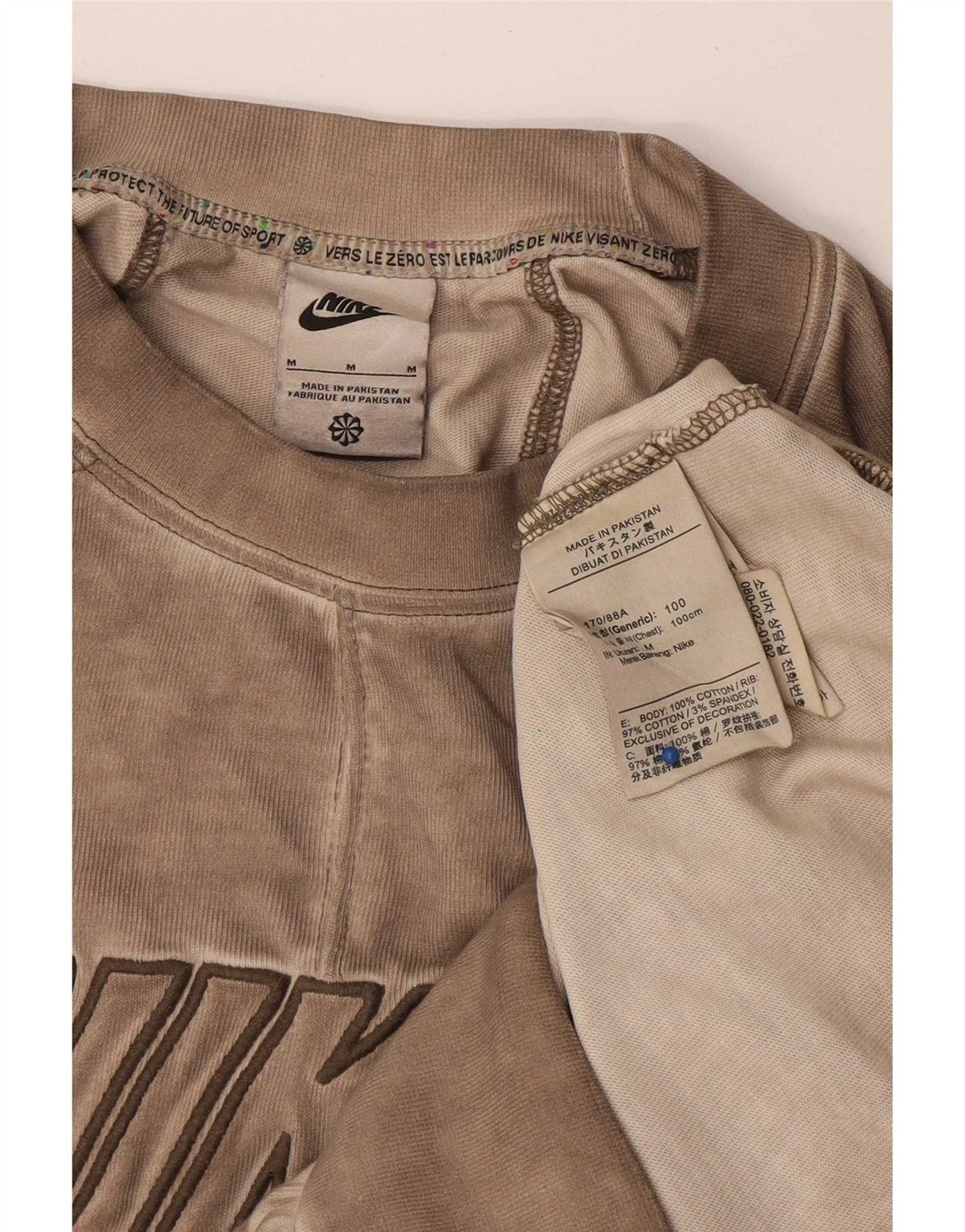 Felpa grafica da uomo Nike Felpa in cotone beige medio