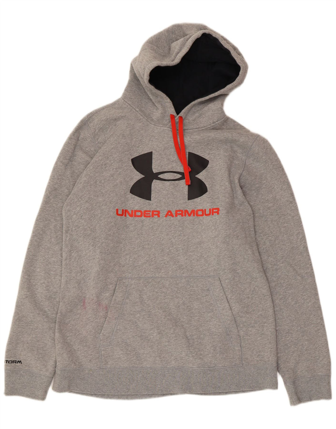 Felpa con cappuccio grafica da uomo UNDER ARMOUR grande cotone chiazzato grigio