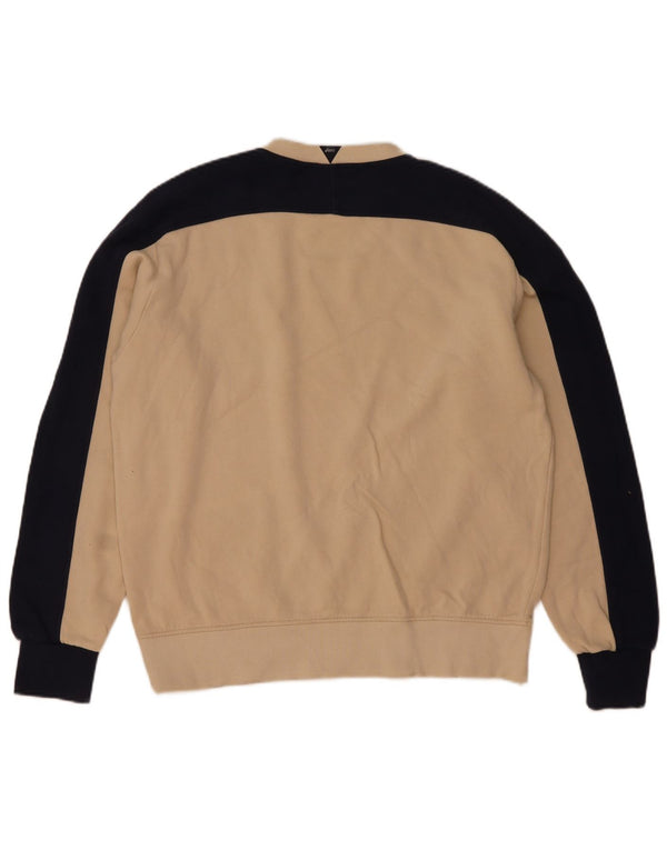 Felpa grafica da uomo Asics, maglione XL, cotone color block beige