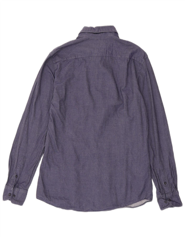 Camicia da uomo Massimo Dutti in cotone blu navy medio