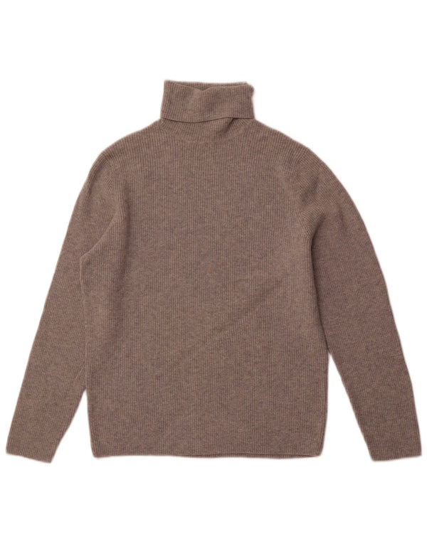 MASSIMO DUTTI Maglione maglione da donna con collo alto UK 16 Grande lana grigia