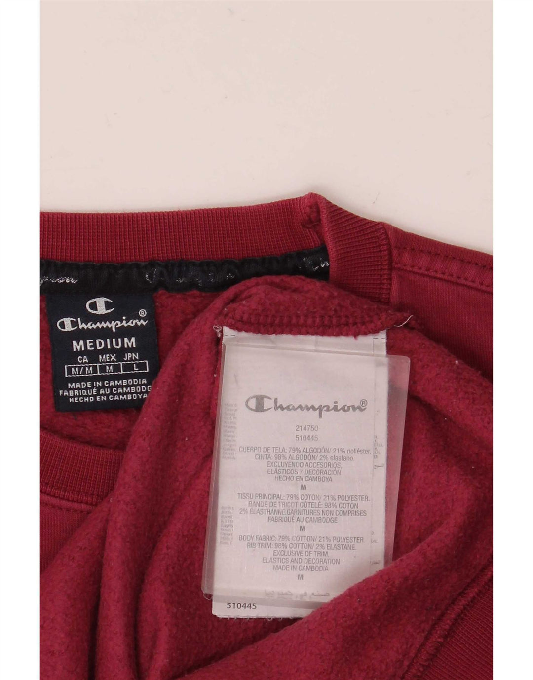 Felpa da uomo Champion Maglione rosso medio in cotone