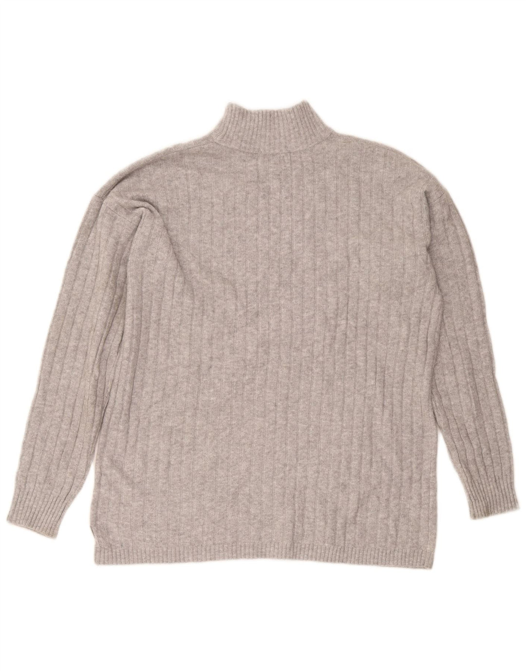 Maglione maglione alto da donna con collo dolcevita Eddie Bauer UK 14 Grigio medio