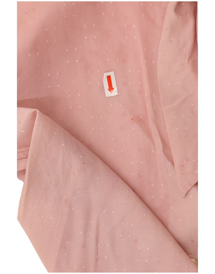 Camicetta da donna vintage con cravatta sul davanti IT 46 Grande rosa geometrica