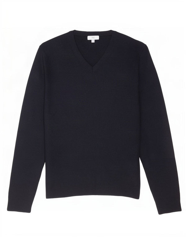 Maglione da donna con scollo a V Marks & Spencer UK 16 Large in viscosa nera