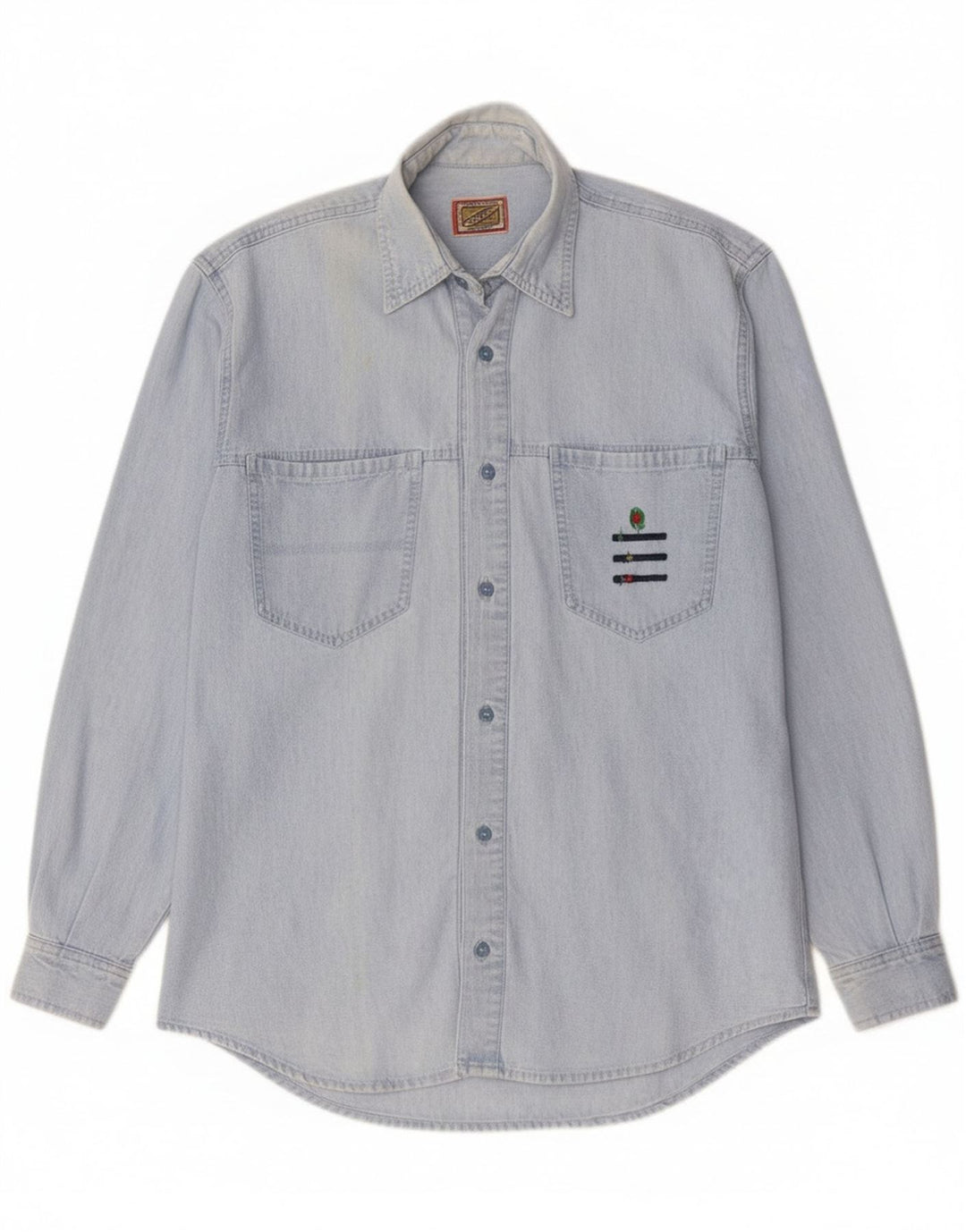 Camicia di jeans da uomo Quarry in cotone blu medio