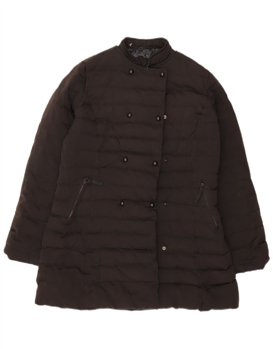 Cappotto imbottito da donna Massimo Dutti UK 16 grande poliestere nero