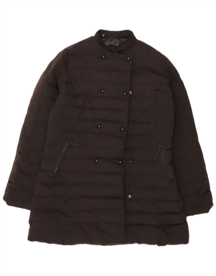 Cappotto imbottito da donna Massimo Dutti UK 16 grande poliestere nero