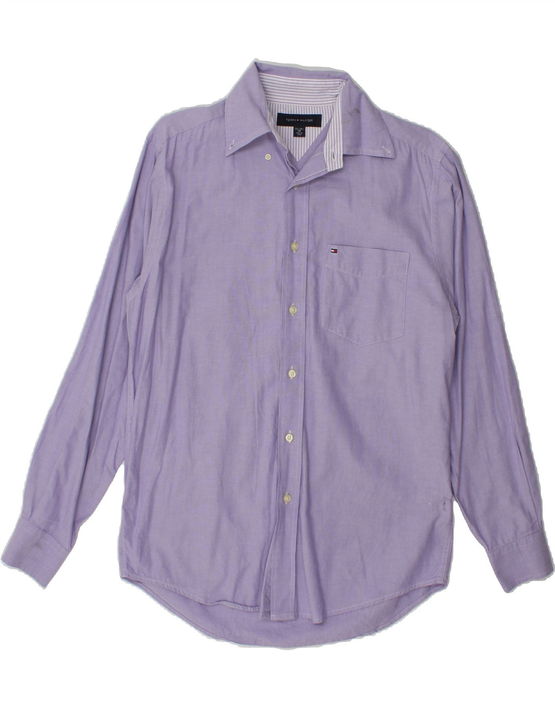 TOMMY HILFIGER Mens Shirt XS Purple Cotton Vintage Tommy Hilfiger and Second-Hand Tommy Hilfiger from Messina Hembry 