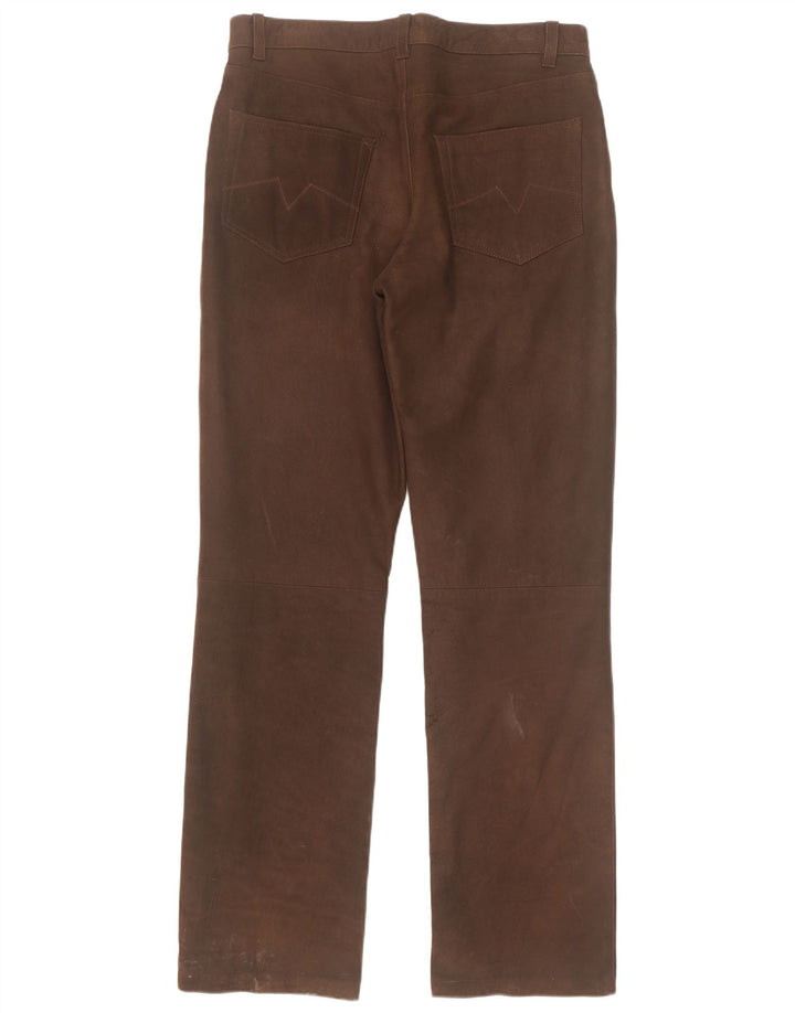 Pantaloni dritti in pelle da uomo Spieth & Wensky EU 48 Medio W32 L33 Marrone