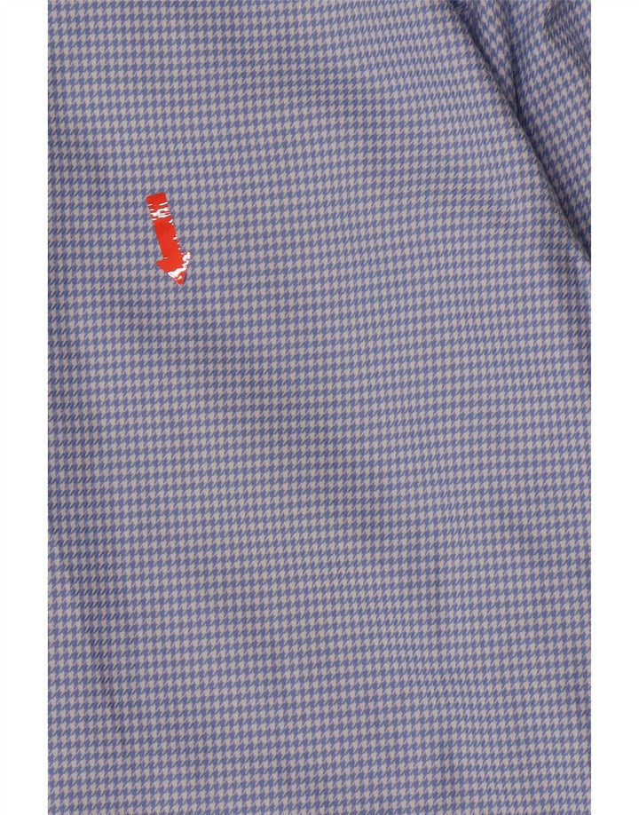 Camicia Zara da uomo in flanella vestibilità regolare, cotone pied de poule blu grande