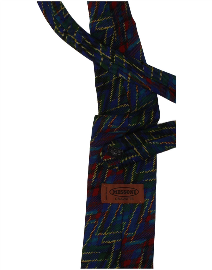 Cravatta Cravatte da uomo Missoni Taglia unica Seta geometrica blu navy