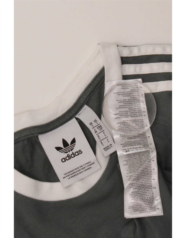 T-shirt Adidas da uomo Top Small in cotone color block grigio