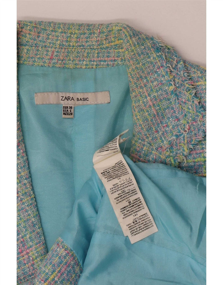 Giacca blazer con maniche a 3/4 da donna Zara EU 38 piccolo quadretto multicolore