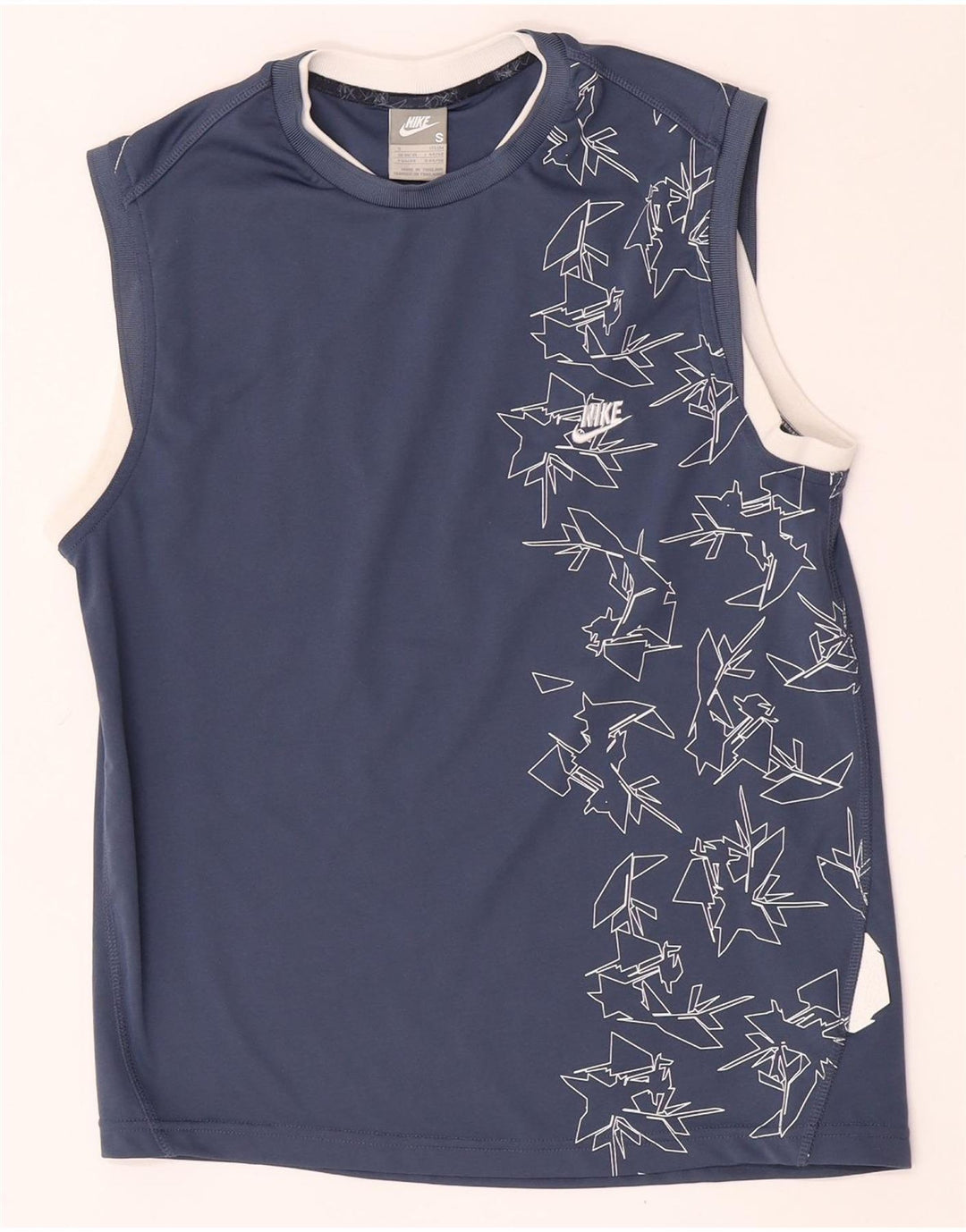 Canotta grafica Nike da uomo UK 36/38 Small Blu Poliestere geometrico