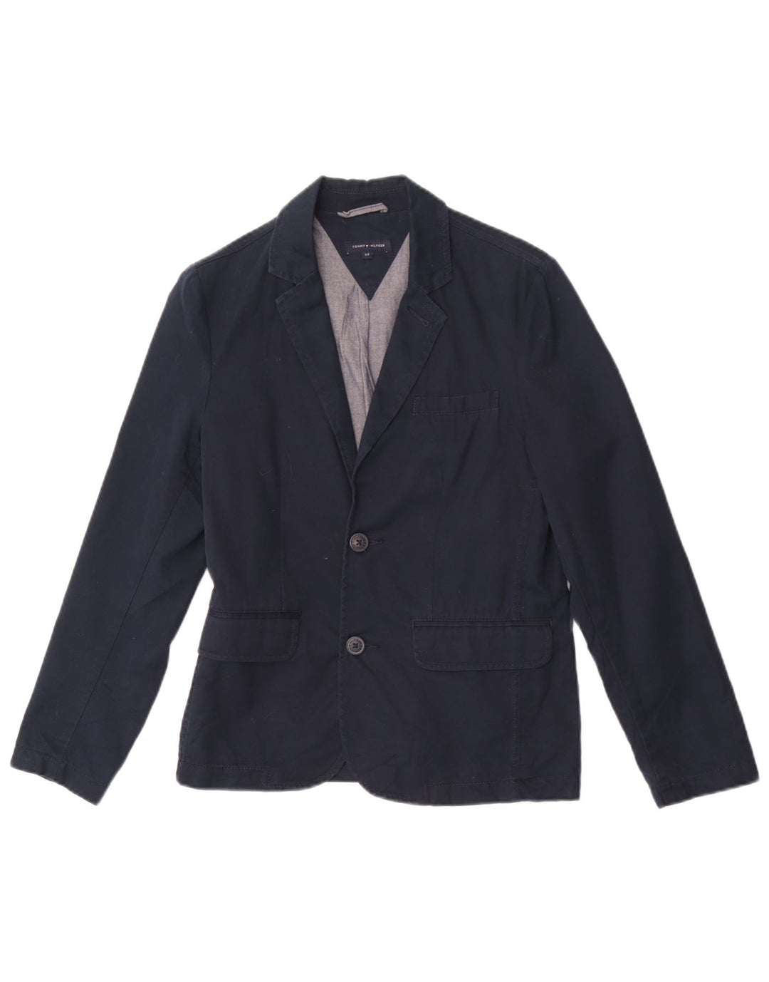 Giacca blazer a 2 bottoni da ragazzo Tommy Hilfiger 14-15 anni in cotone blu navy