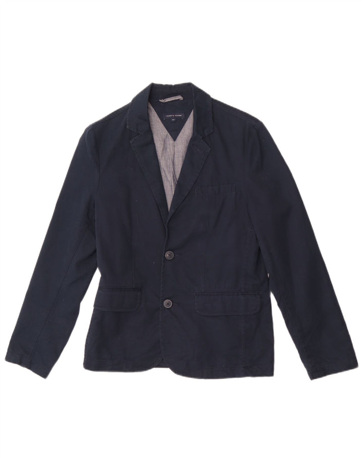 Giacca blazer a 2 bottoni da ragazzo Tommy Hilfiger 14-15 anni in cotone blu navy