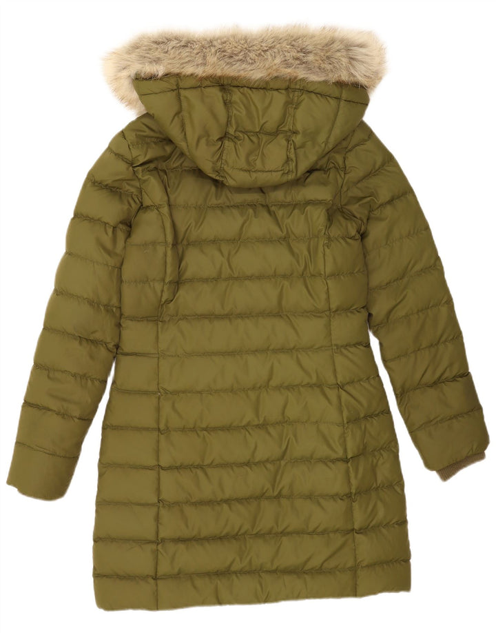 Cappotto imbottito con cappuccio da donna Tommy Hilfiger UK 10 piccolo poliestere verde