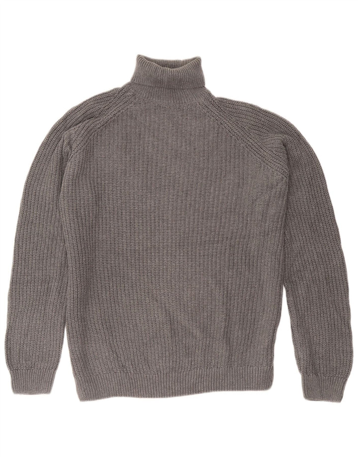Maglione maglione collo alto da uomo Zara grande grigio