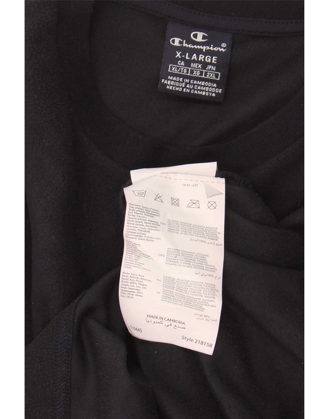 Maglione in pile grafico da uomo Champion XL Poliestere color block blu navy