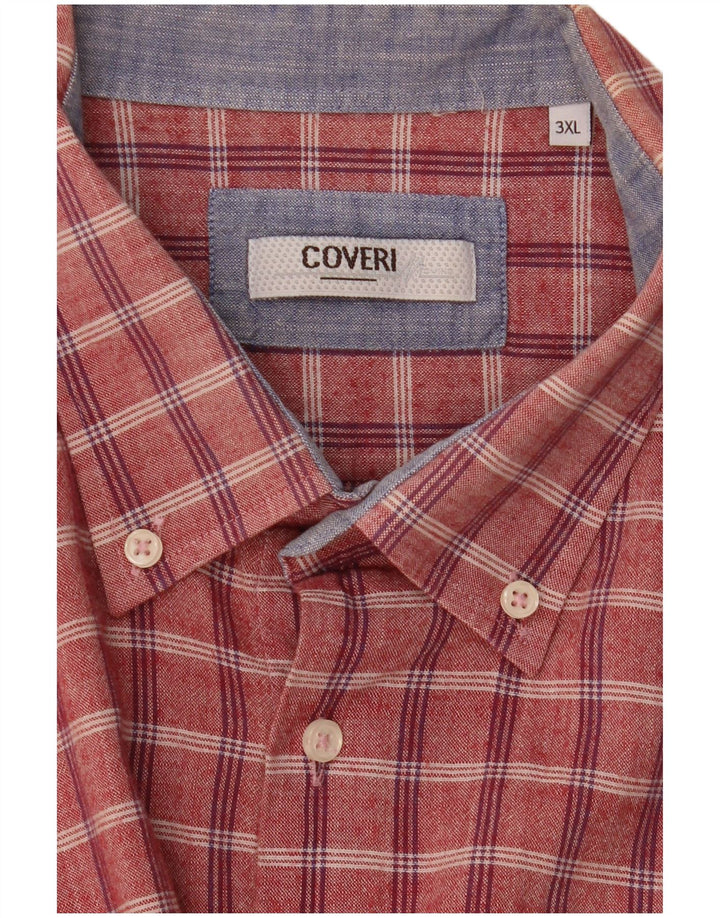 Camicia a maniche corte da uomo Coveri 3XL a quadri rossi