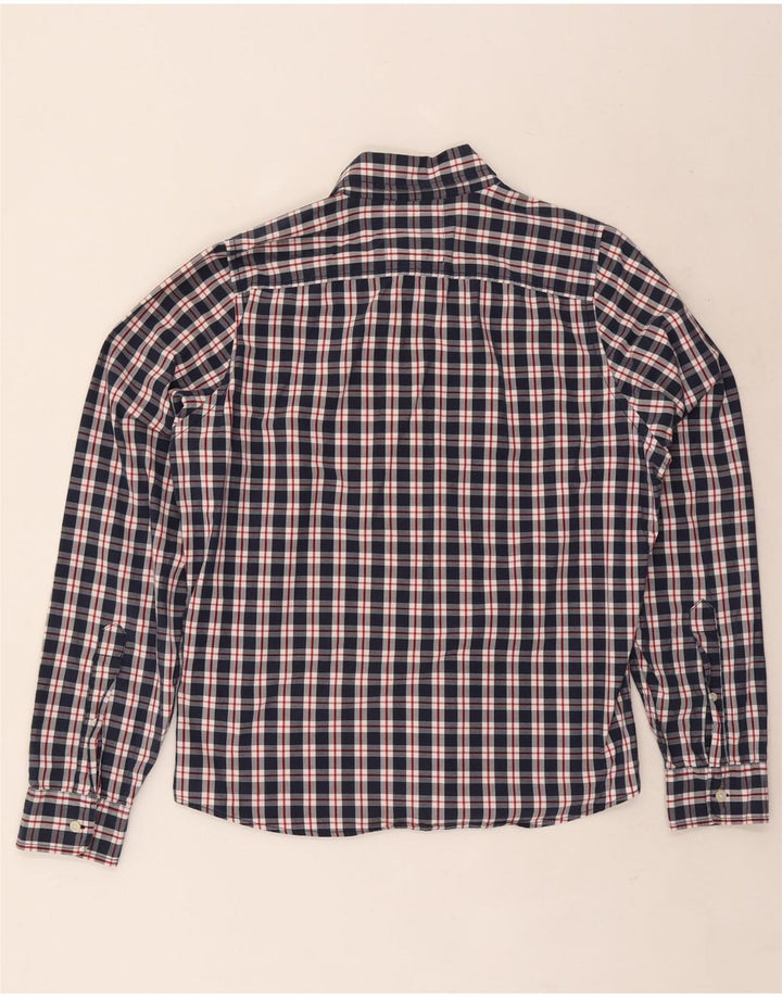 Camicia da uomo Hollister Large in cotone a quadri blu navy