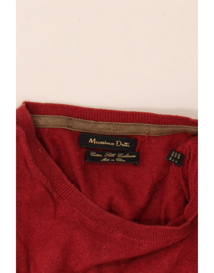 Maglione maglione girocollo da uomo Massimo Dutti in cotone rosso medio