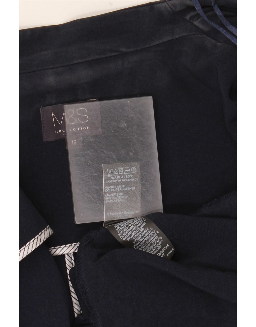 Giacca blazer aperta da donna Marks & Spencer UK 16 grande poliestere blu navy