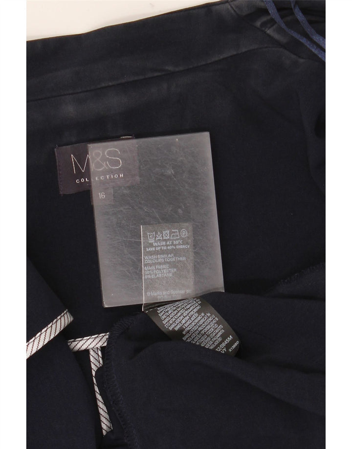 Giacca blazer aperta da donna Marks & Spencer UK 16 grande poliestere blu navy