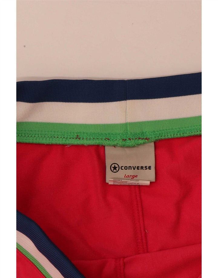 Pantaloncini sportivi da donna Converse UK 14 poliestere a righe grandi rosa