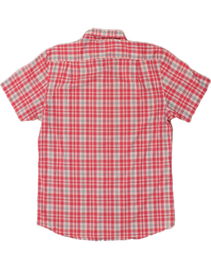 IZOD Mens Short Sleeve Shirt Large Pink Check Cotton Vintage Izod and Second-Hand Izod from Messina Hembry 
