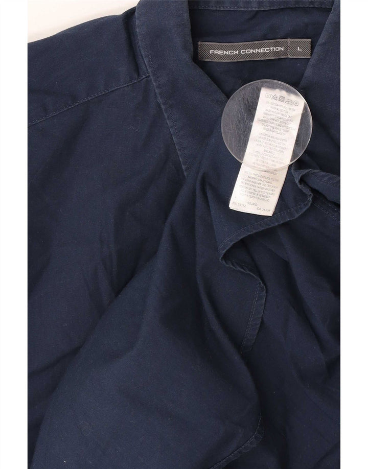 Camicia da uomo French Connection grande in cotone blu navy