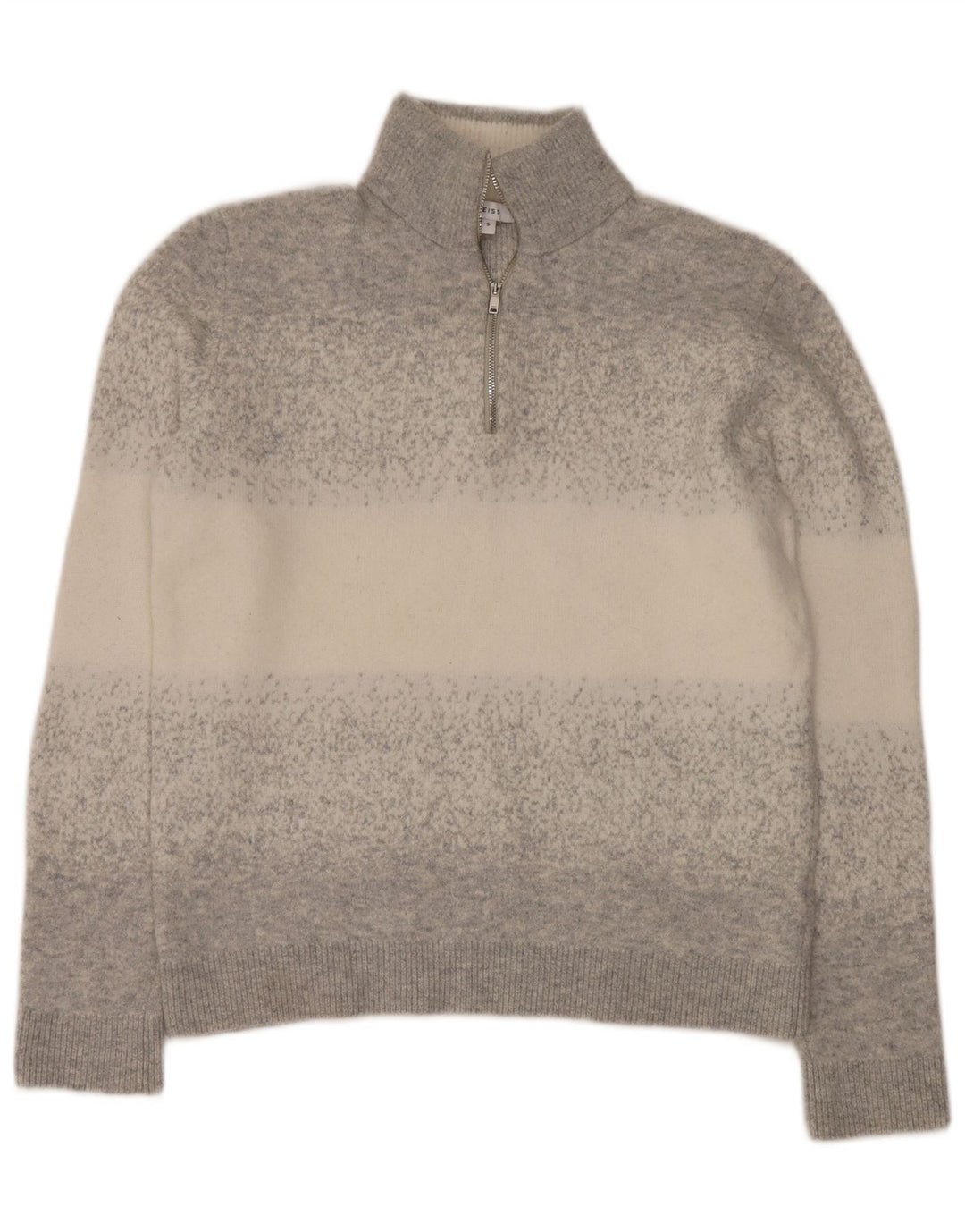 Maglione Reiss da uomo con zip e collo piccolo in poliammide screziato grigio