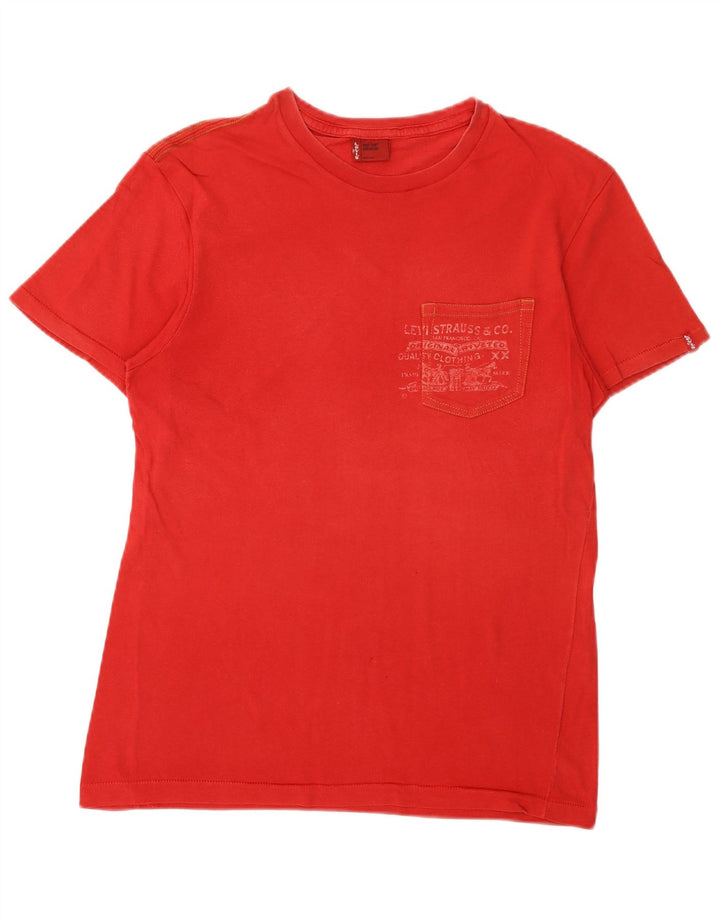 T-shirt grafica da donna Levi's Top UK 14 cotone rosso medio