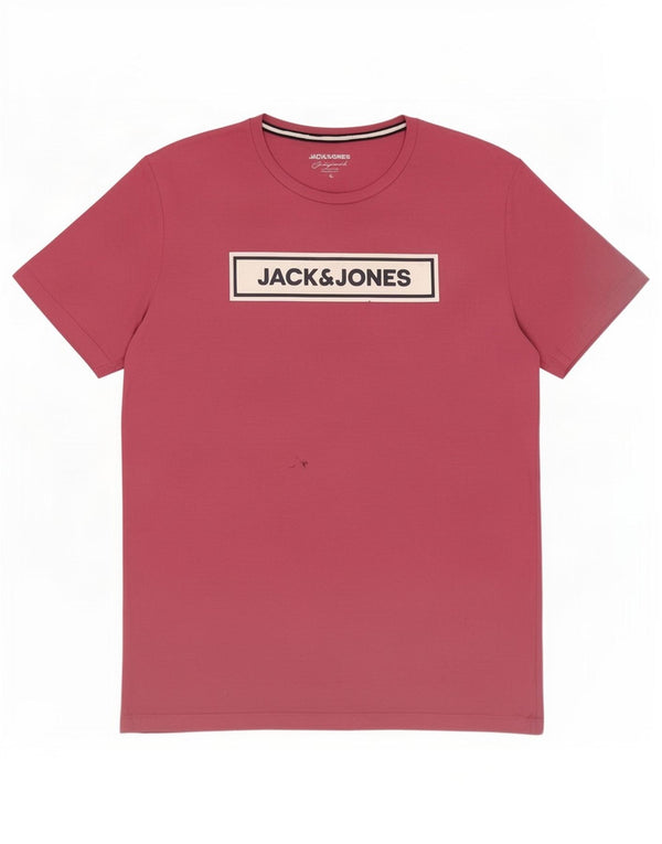 T-shirt grafica da uomo Jack & Jones Top XL in cotone rosa