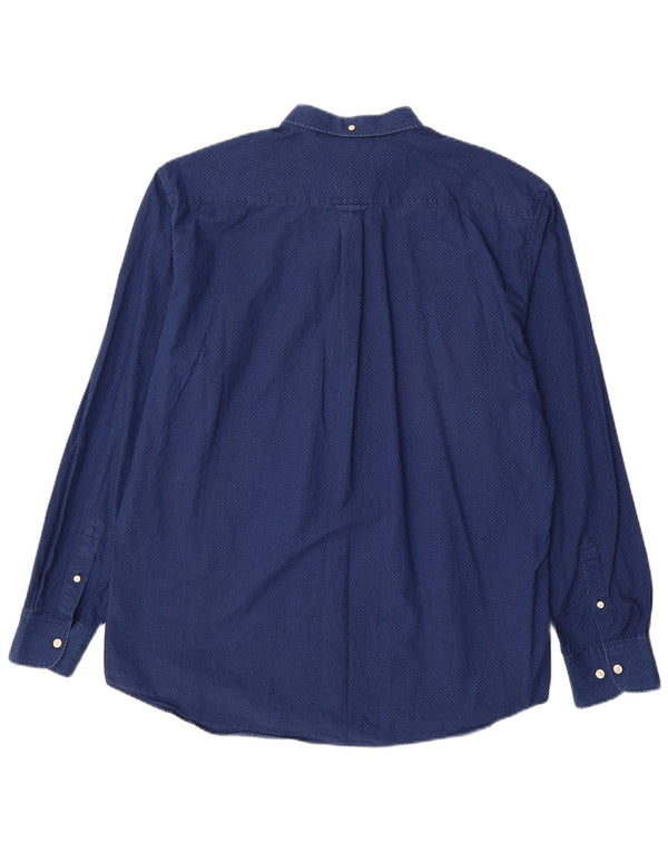 GANT Camicia da uomo vestibilità regolare taglia 45/46 18 2XL cotone geometrico blu