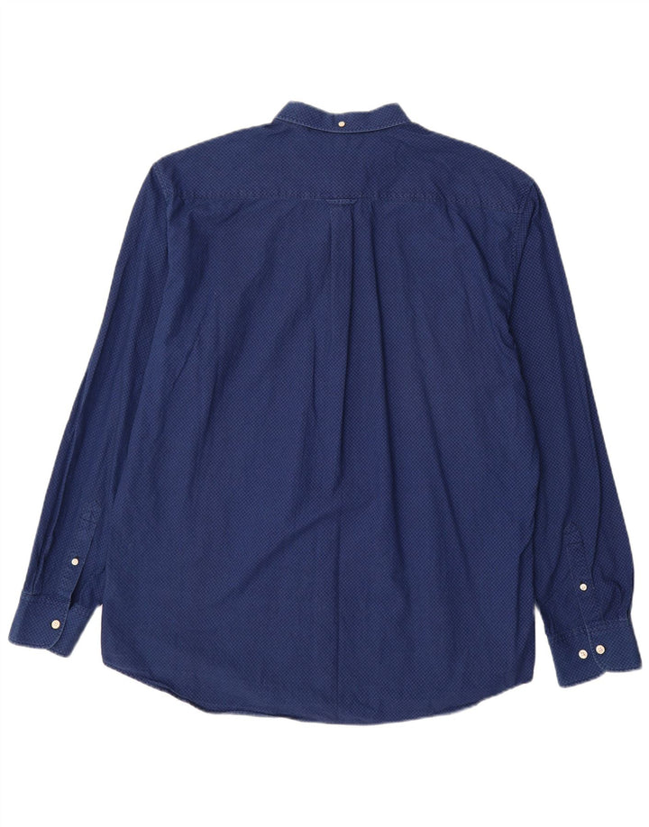 GANT Camicia da uomo vestibilità regolare taglia 45/46 18 2XL cotone geometrico blu